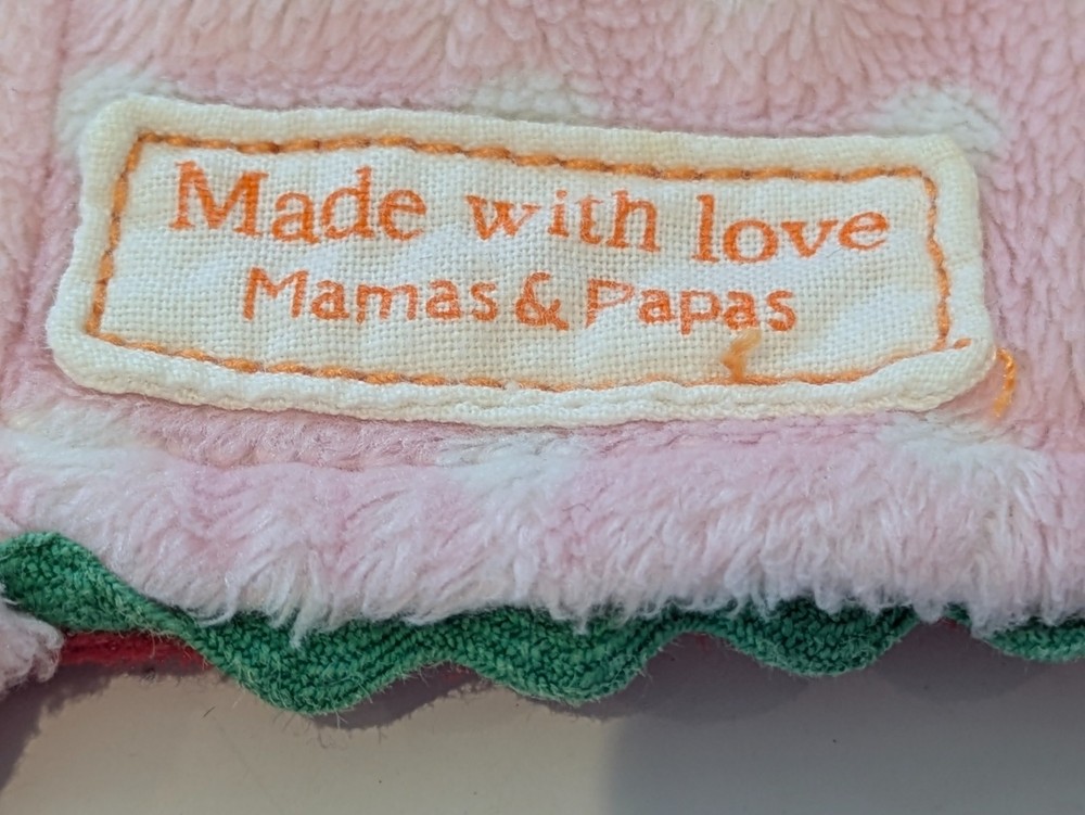 Mamas & Papas Red Pink Security Blanket Reversible