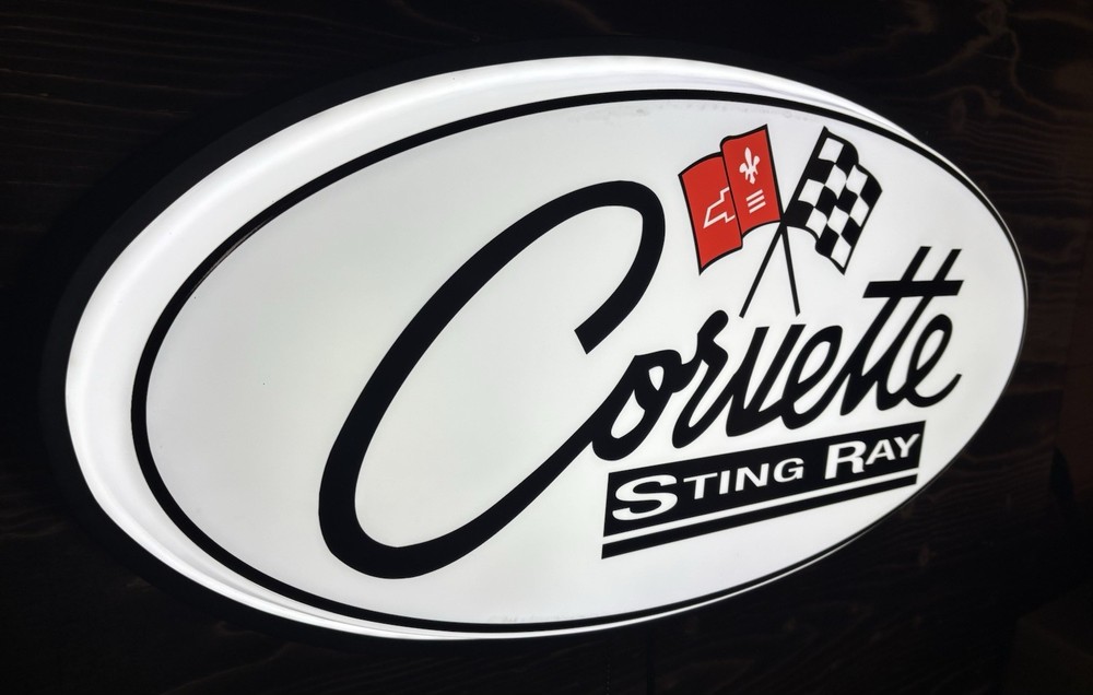 Corvette Sting Ray 32" Backlit LED Oval Sign