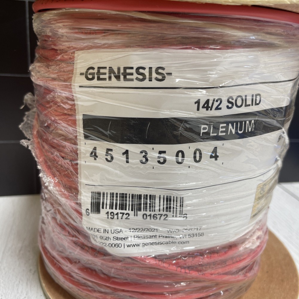 Genesis 14/2 14-AWG 2 Solid Conductors Solid Plenum 500’ Red 45135004