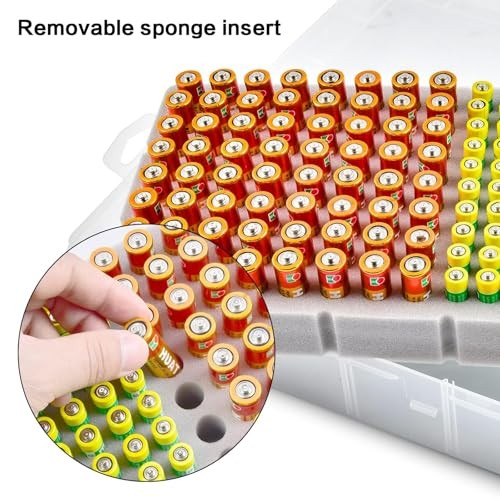 Battery Storage Organizer Case, Battery Vault Box Holder Container for white