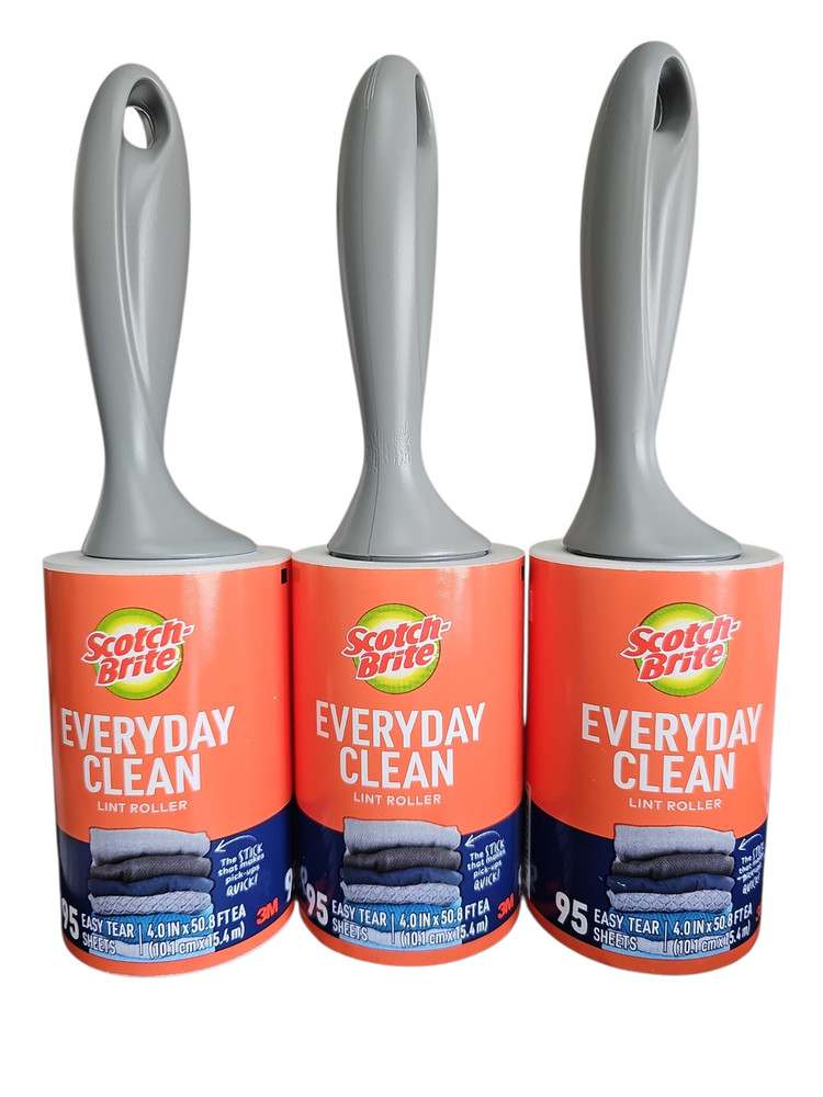Scotch-Brite Everyday Clean Lint Rollers, 95 Sheets - 3 PACK