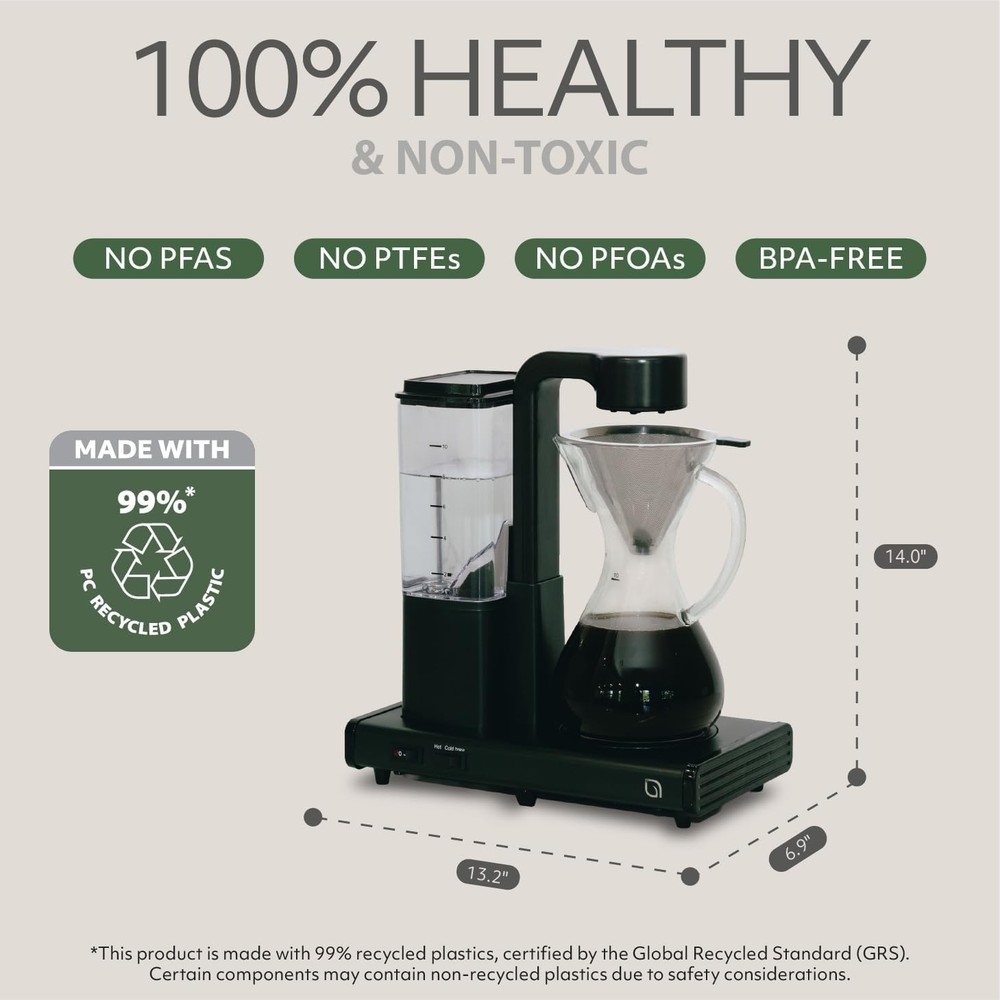 WILLOW 10 Cup Drip Coffee Maker, Automatic Pour Over Coffee Maker