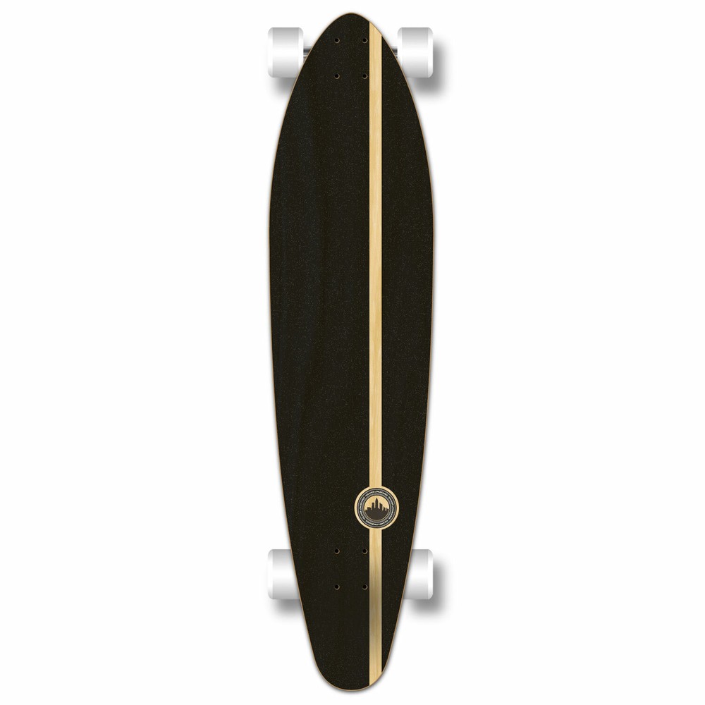 Yocaher Kicktail Crest Burgundy Longboard Complete