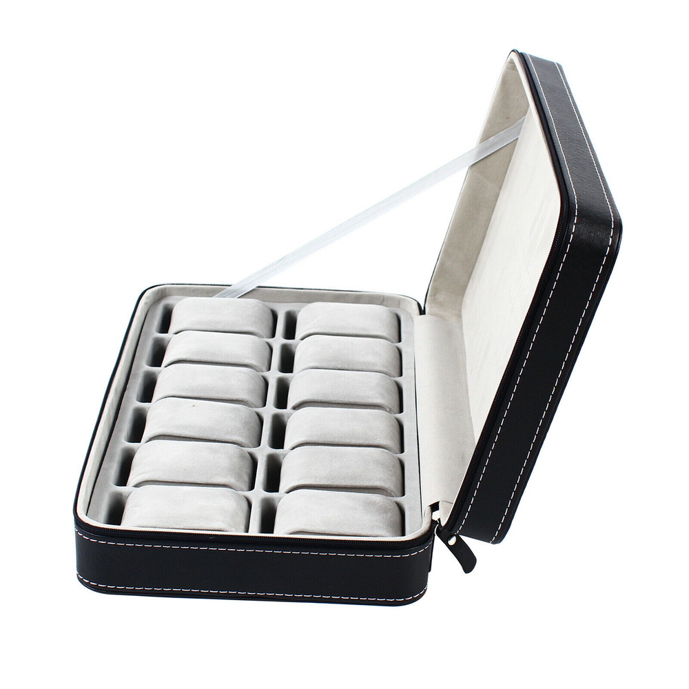 New Multiple Sizes Watch Display Case Storage Box Case | Leather Rounded Corner