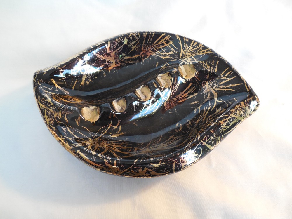 MCM black gold ashtray USA made