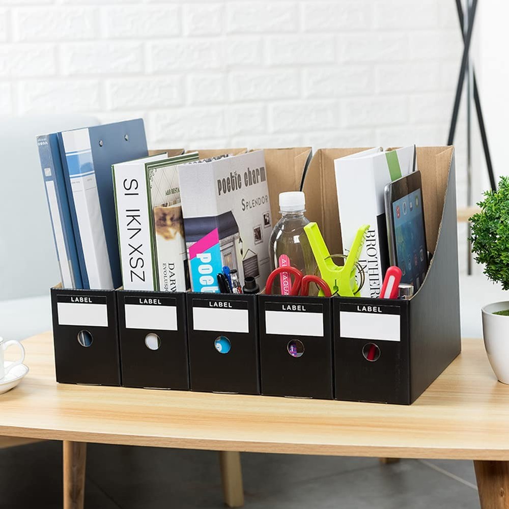 Fiyerna Foldable Desk File Holder Organizer Sturdy Cardboard Matte Black