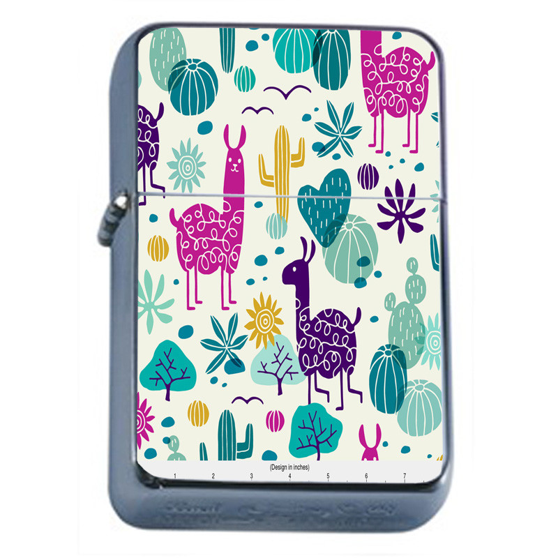 Llamas D2 Flip Top Oil Lighter Wind Resistant