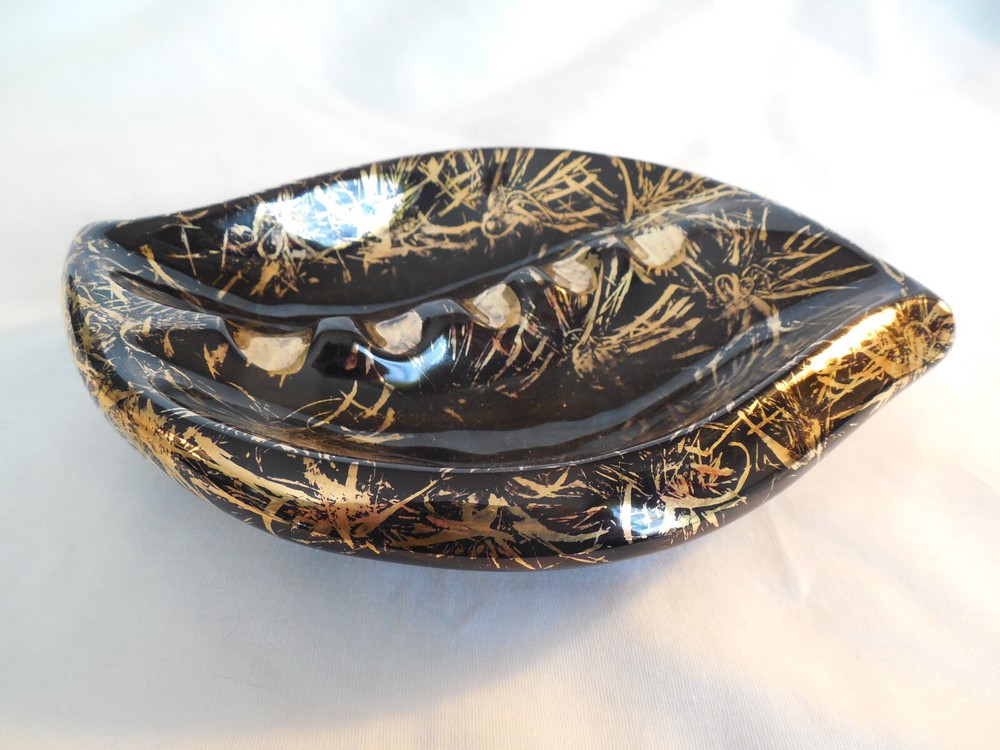 MCM black gold ashtray USA made