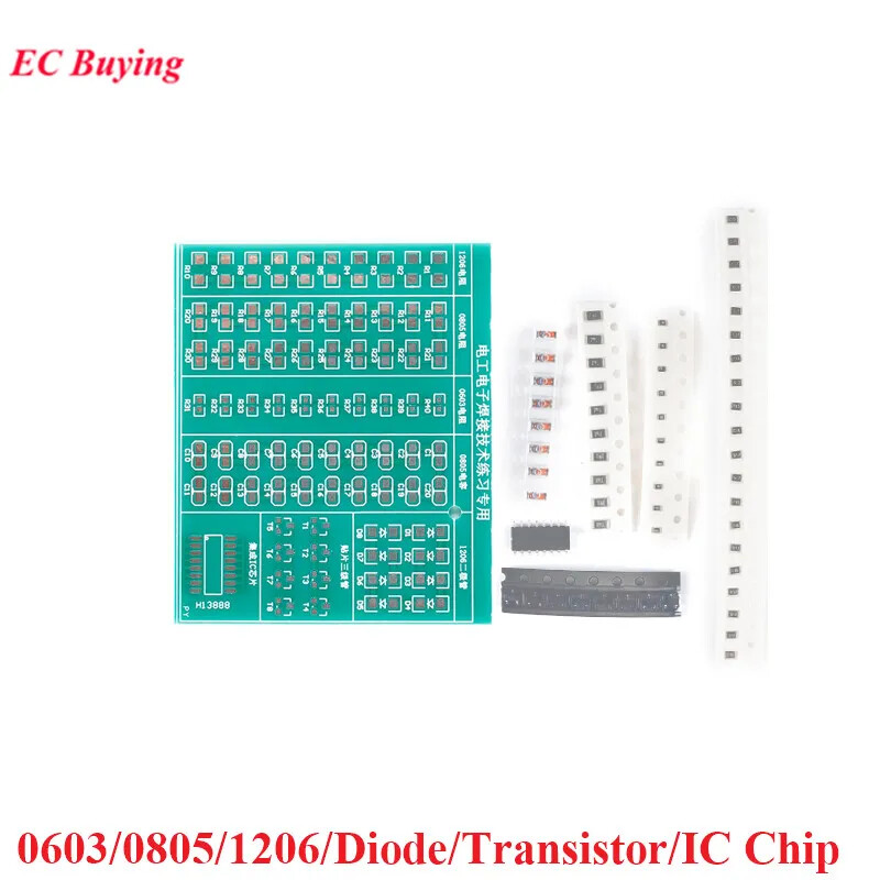 0603/0805/1206 Diode/Transistor PCB Component Soldering PCB Practice Board DIY
