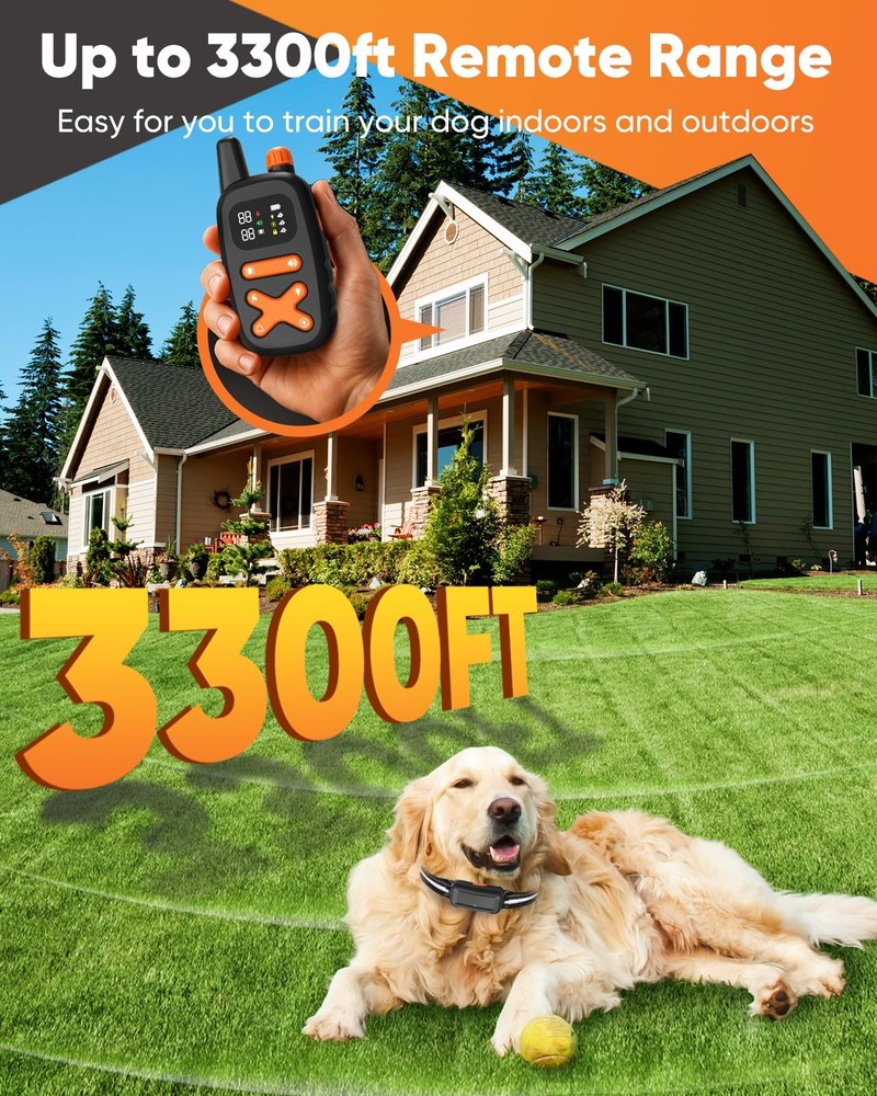 Remote Training Collar with LED Light – 3300FT Range, Rechargeable & Waterpro...