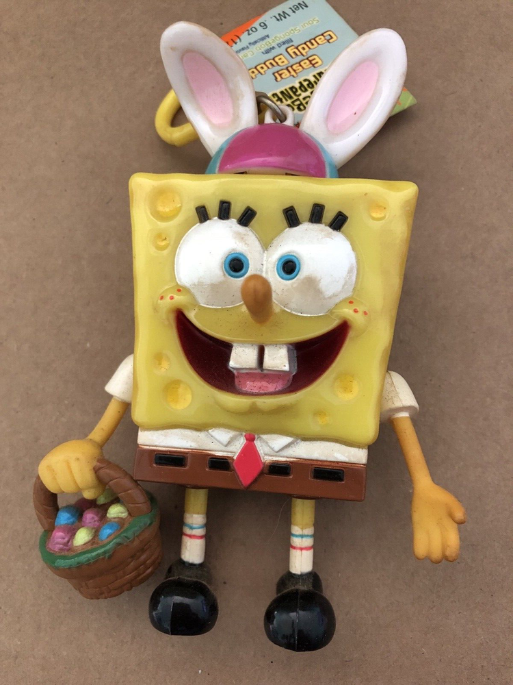 2004 Nickelodeon SPONGEBOB SQUAREPANTS Easter Candy Buddy w/ Tag Container Bunny