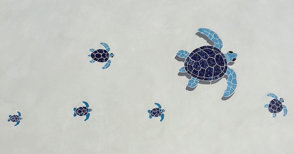 Turtle Group Ceramic Swimming Pool Mosaic