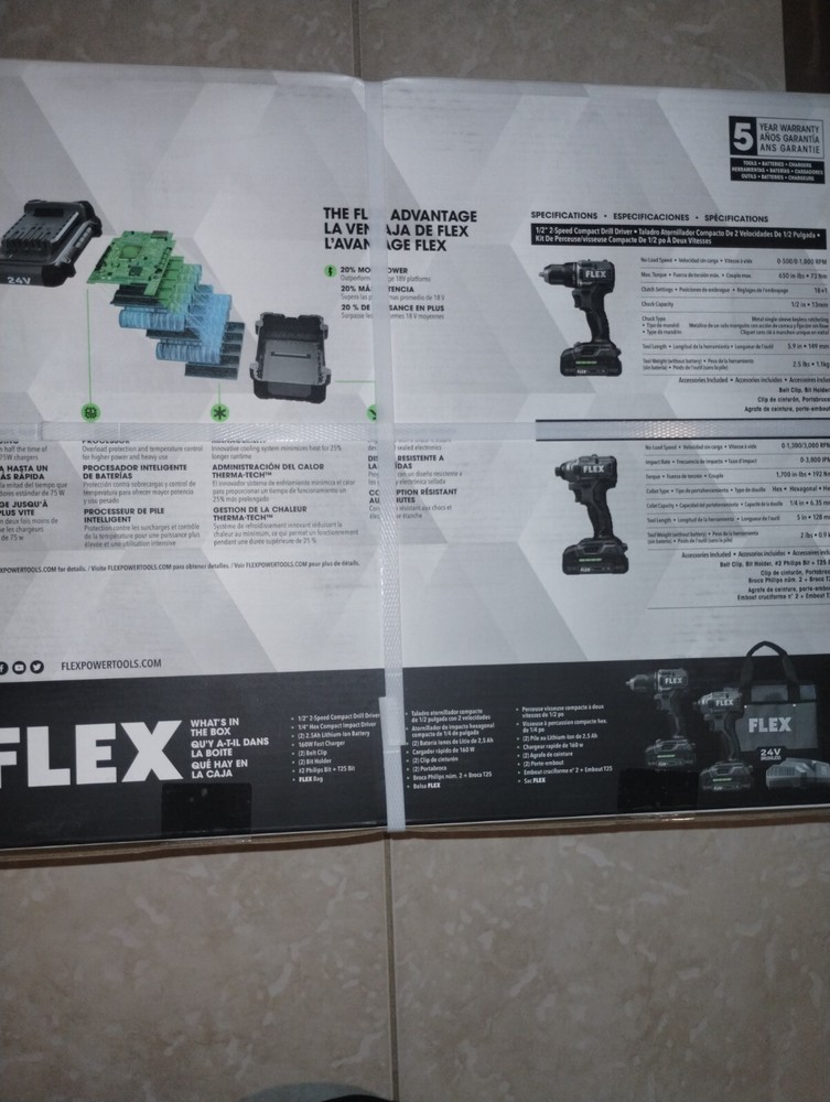 Flex FXM205-2A 24V Compact Drill Driver and Compact Impact Driver -Combo Kit