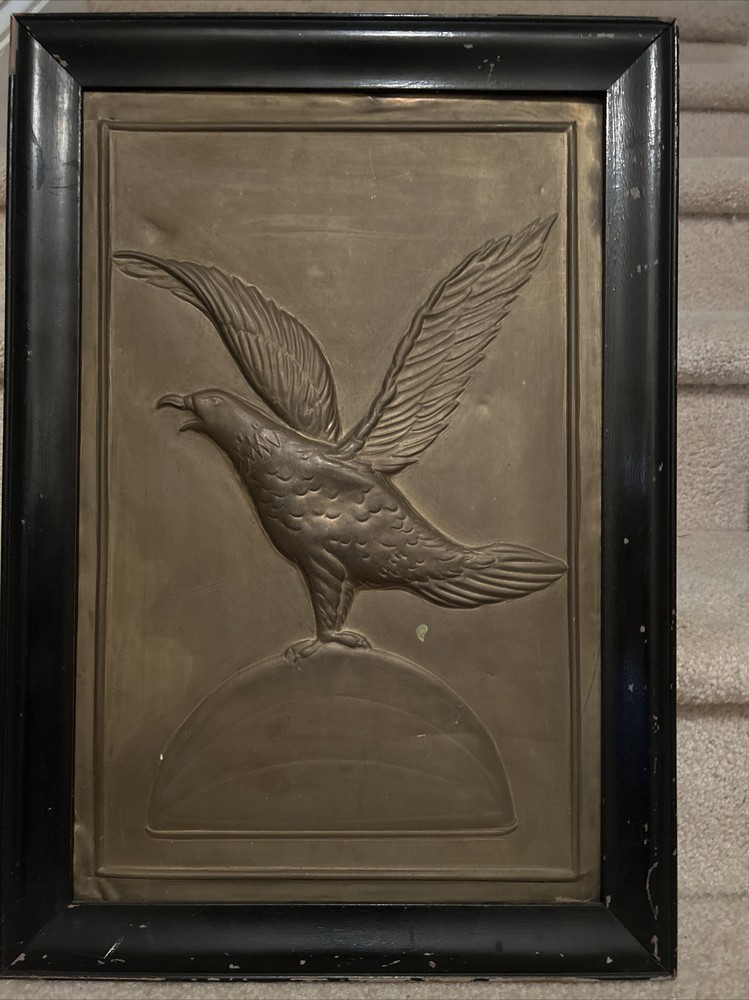 Eagle Brass embossed picture / sign Eagle - Maybe 1800’s