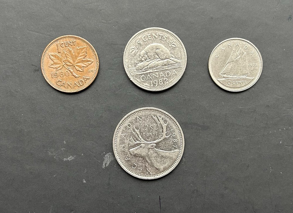 4 Circulated Canadian Coins