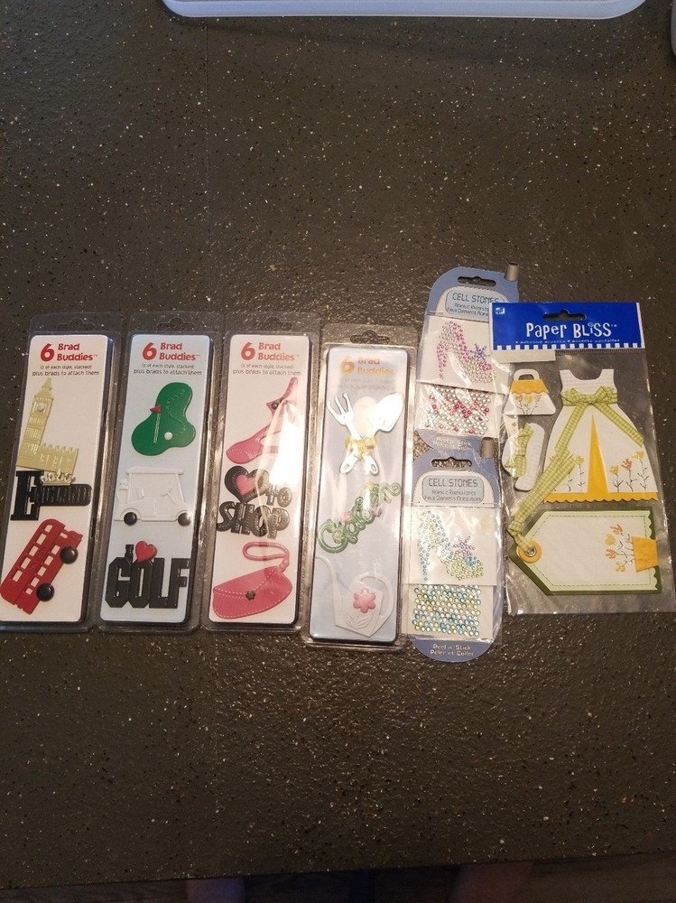 Scrapbook/card embellishments includes Brad Buddies and more