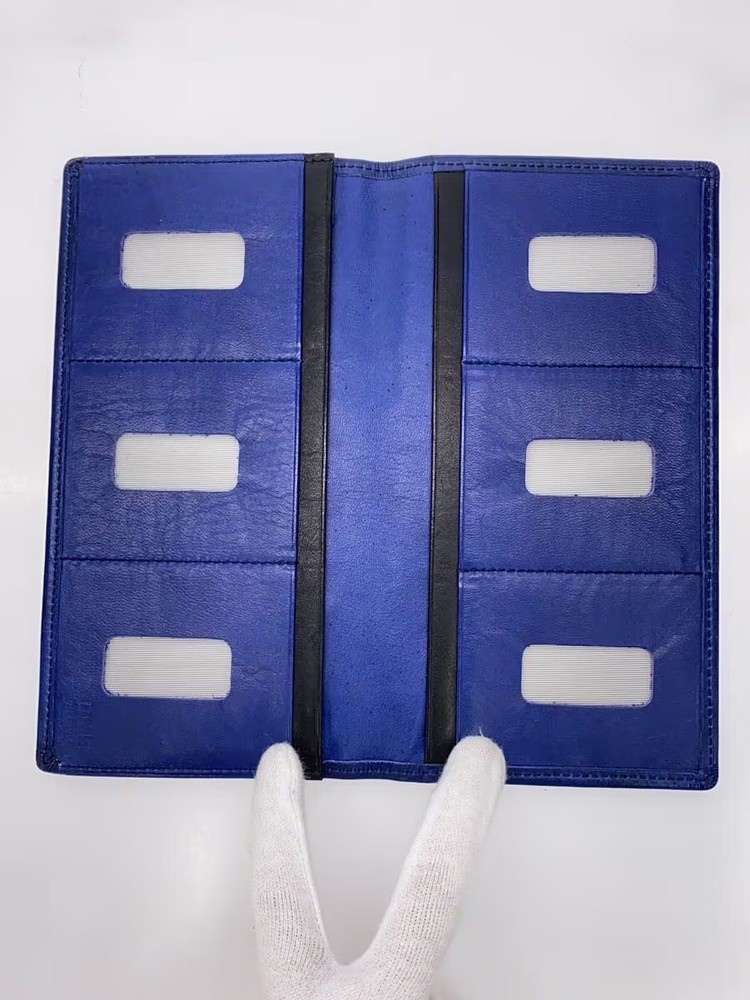 Other Brands Long Wallet Leather BLU Plain Men's