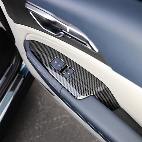 Window Switch Panel Cover Interior Side Door Lock Lift Control Button Carbon