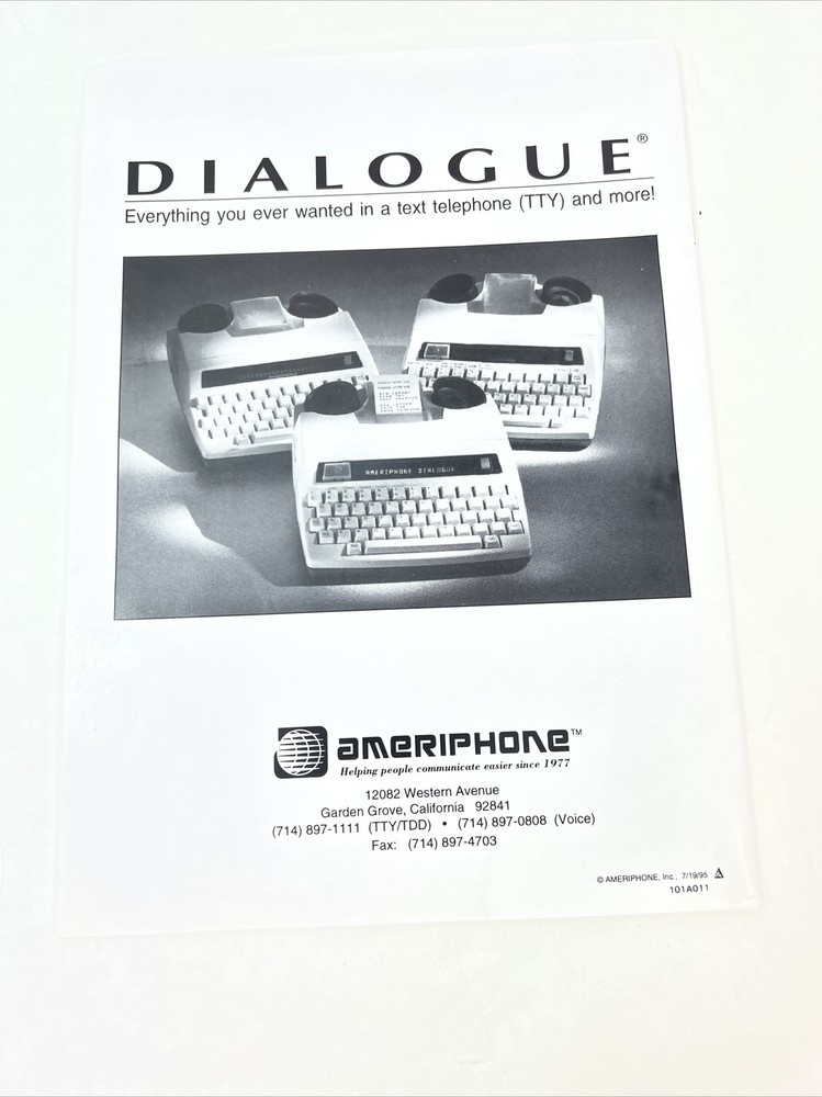 NEW Ameriphone Dialogue III-P TTY with Leather Case