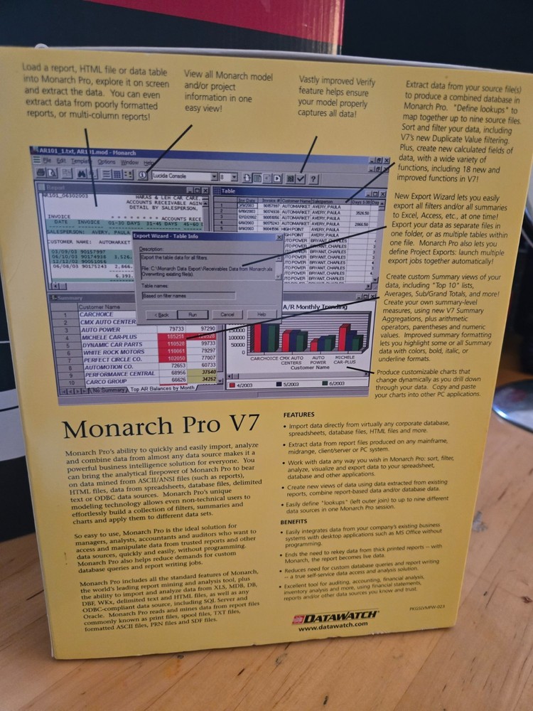 Datawatch Monarch Pro Software V7