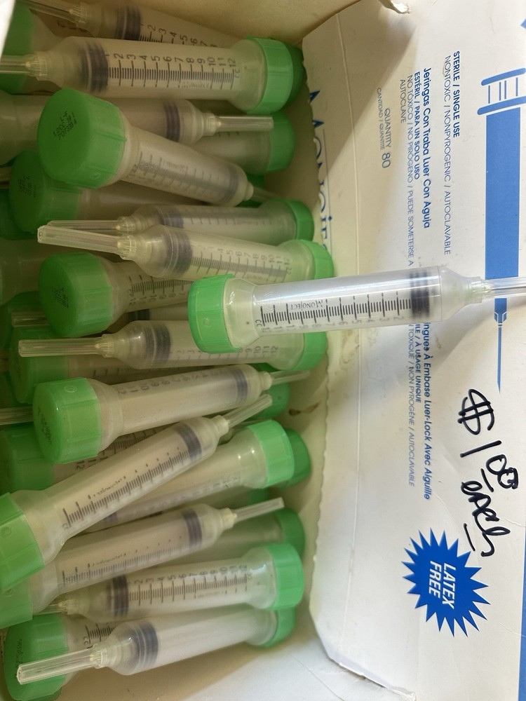 12 CC Luer Lock Syringes W/needles