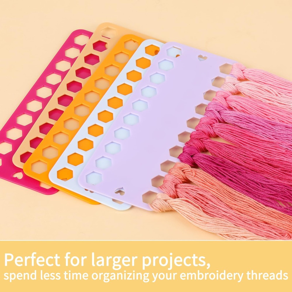 Embroidery Floss Organizer, 5 Color Plastic Floss Bobbin