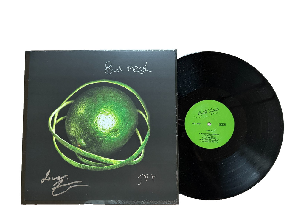 BIG THIEF SIGNED DOUBLE INFININTY 12" FLAT W/ SPARKLE VINYL AUTOGRAPH COA A