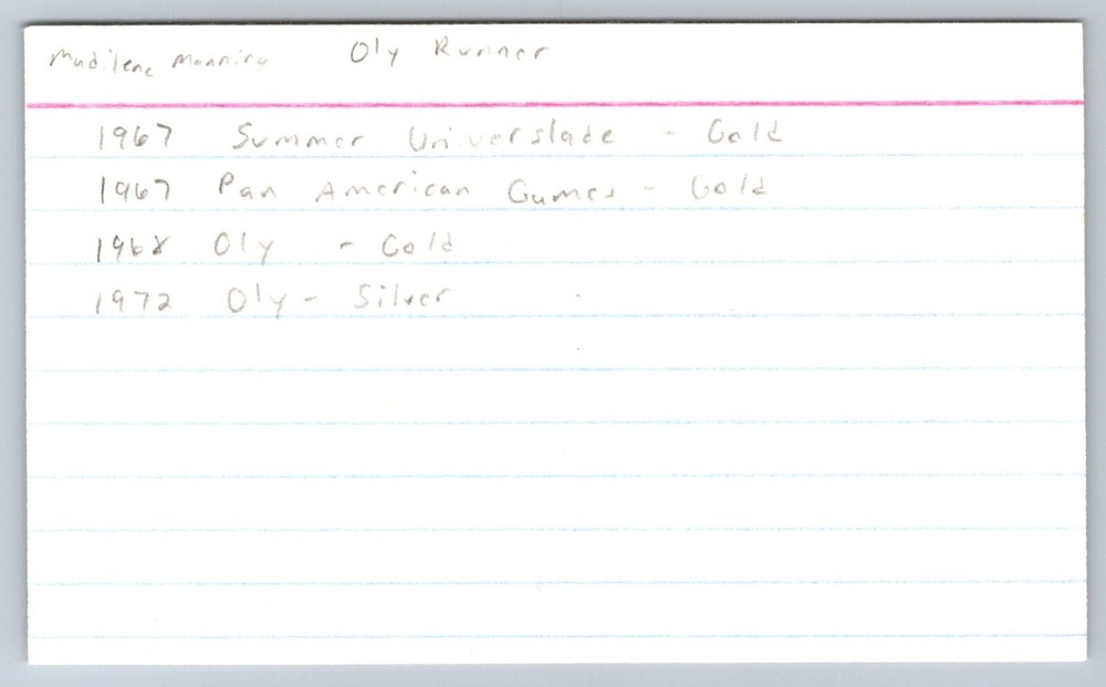 Madeline Manning Signed Index Card - Olympics - Runner