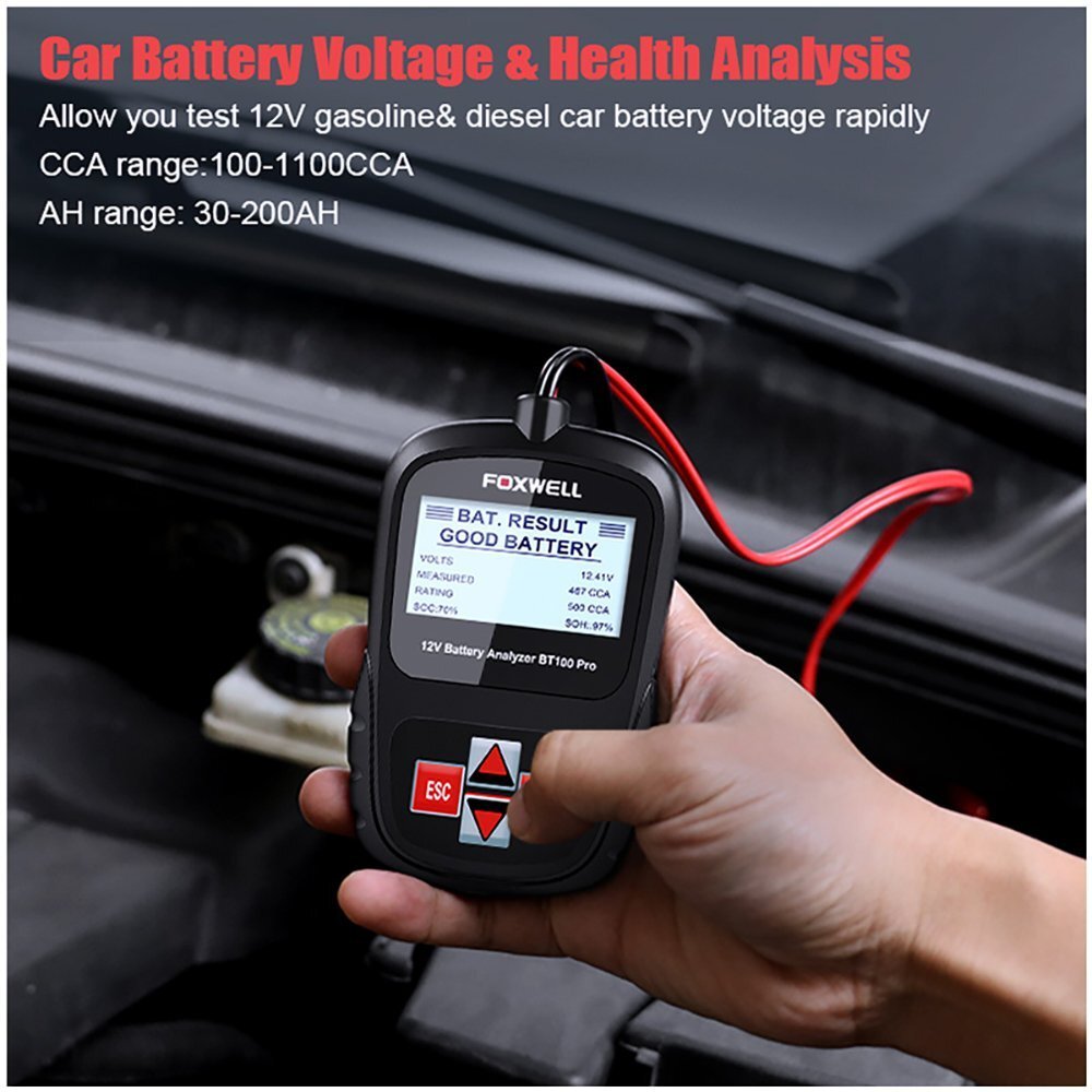 FOXWELL Battery Analyzer BT100 Pro 12V 100-1100 CCA Battery Load Tester