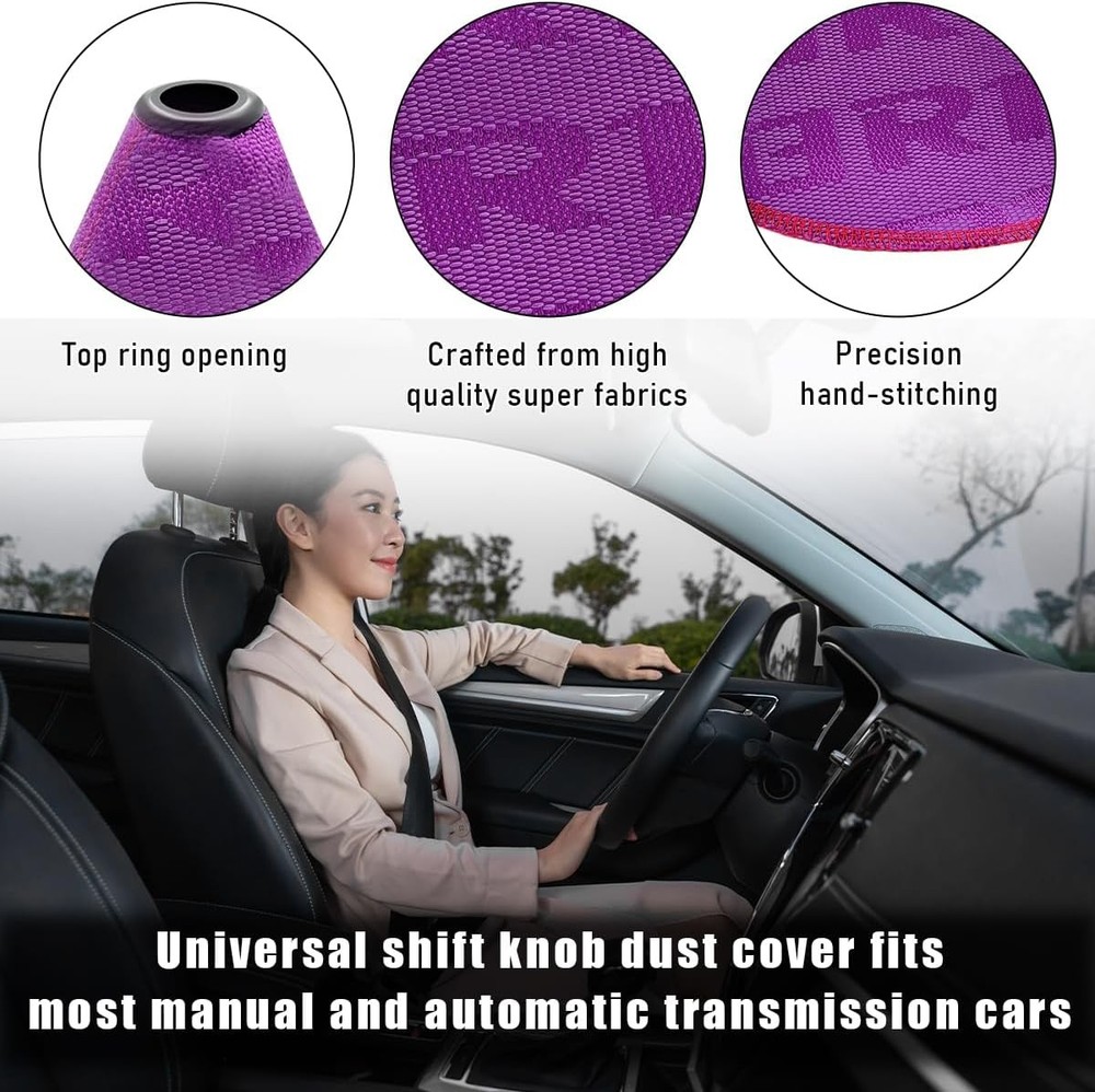 Car Shift Boot Cover, Waterproof Canvas Fabric Manual Automatic Shift KnobPurple