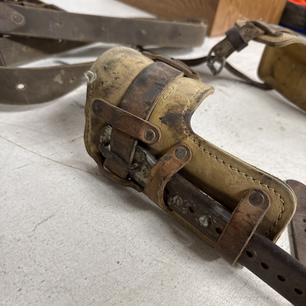 Vintage Bashlin Aluminum Lineman Tree Pole Hunter Climbing Spike Gaff Harness