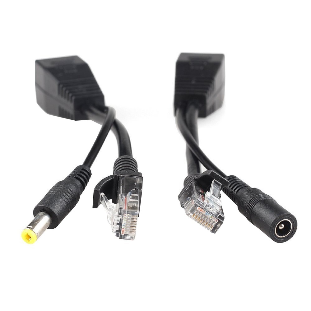 1 Pair POE Cable Passive Power Over Ethernet Adapter Cable Splitter For IP Camea