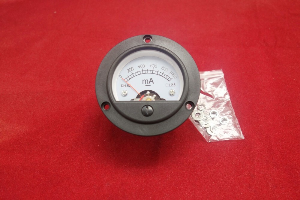 DC 0-1000mA Round Analog Ammeter Panel Current Dia. 66.4mm DH52 direct connect