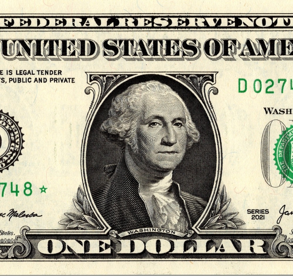 2021 D Star Note One Dollar Bill Regular Run Pack Note D02743748* UNC