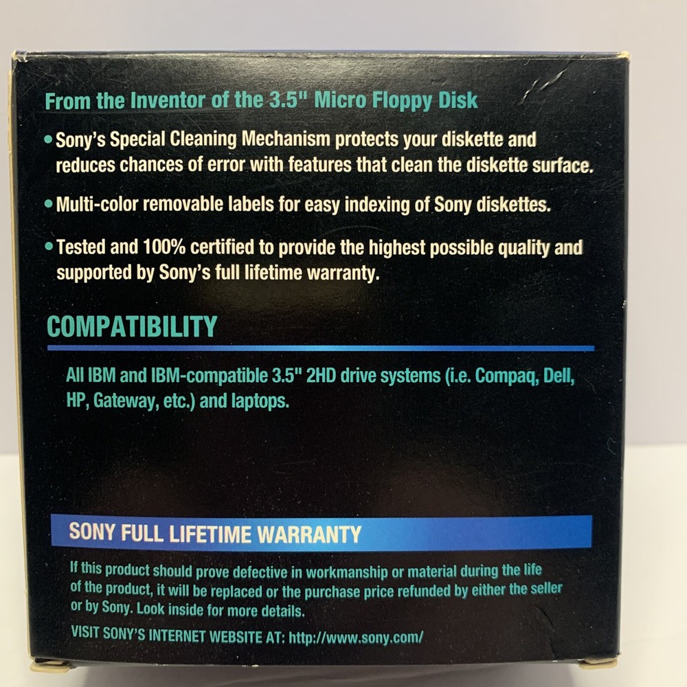Sony MFD 2HD Micro 3.5" Floppy Disk IBM Formatted 9 Diskettes Pack Open Box
