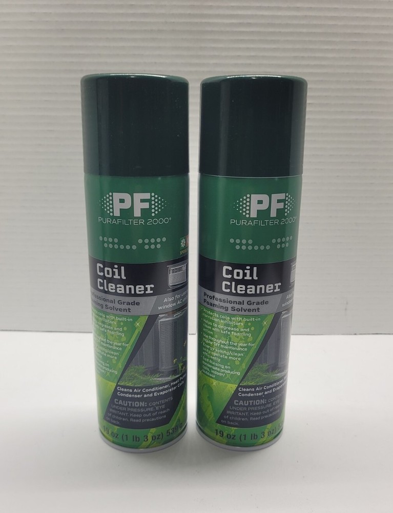 PuraFilter 2000 Coil Cleaner 19 Oz / 1lb 3oz Per Bottle (2 PACK) - New Sealed