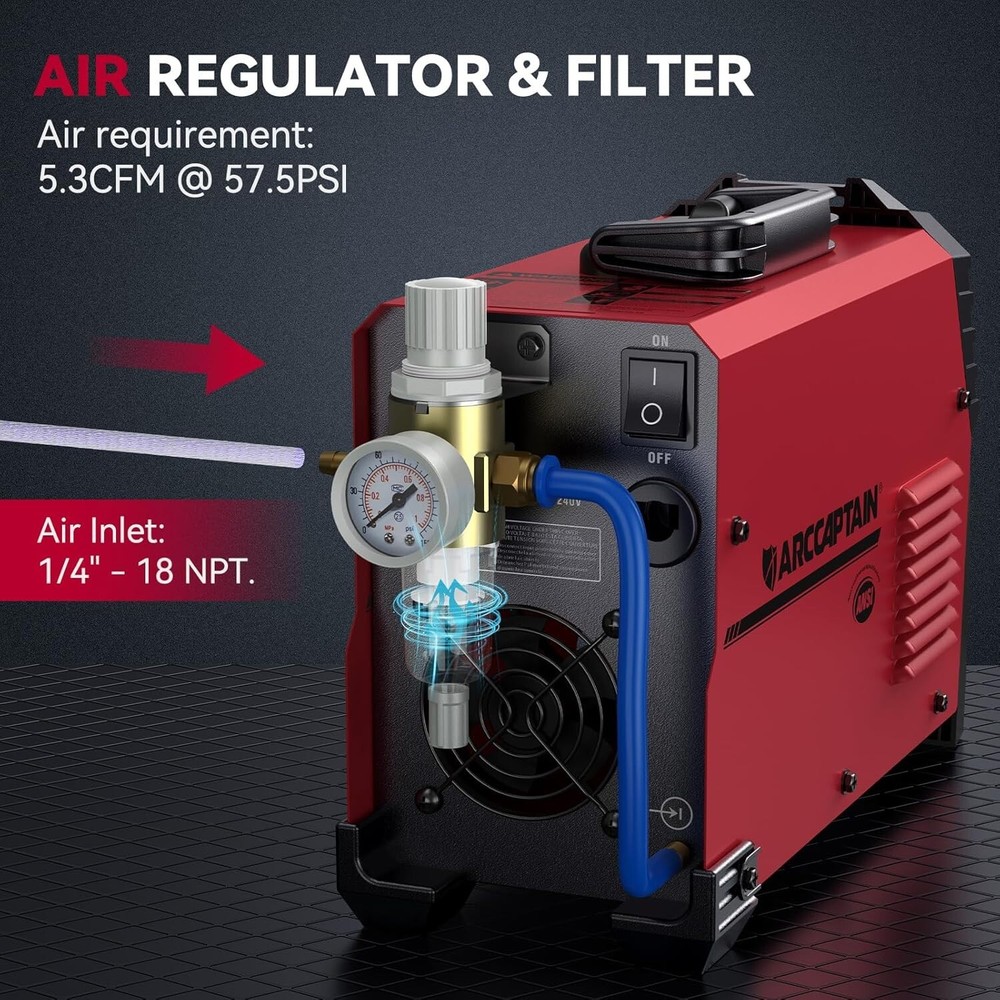 55A Plasma Cutter, Non-Touch Pilot ARC High-Frequency Air Plasma Cutting Machine