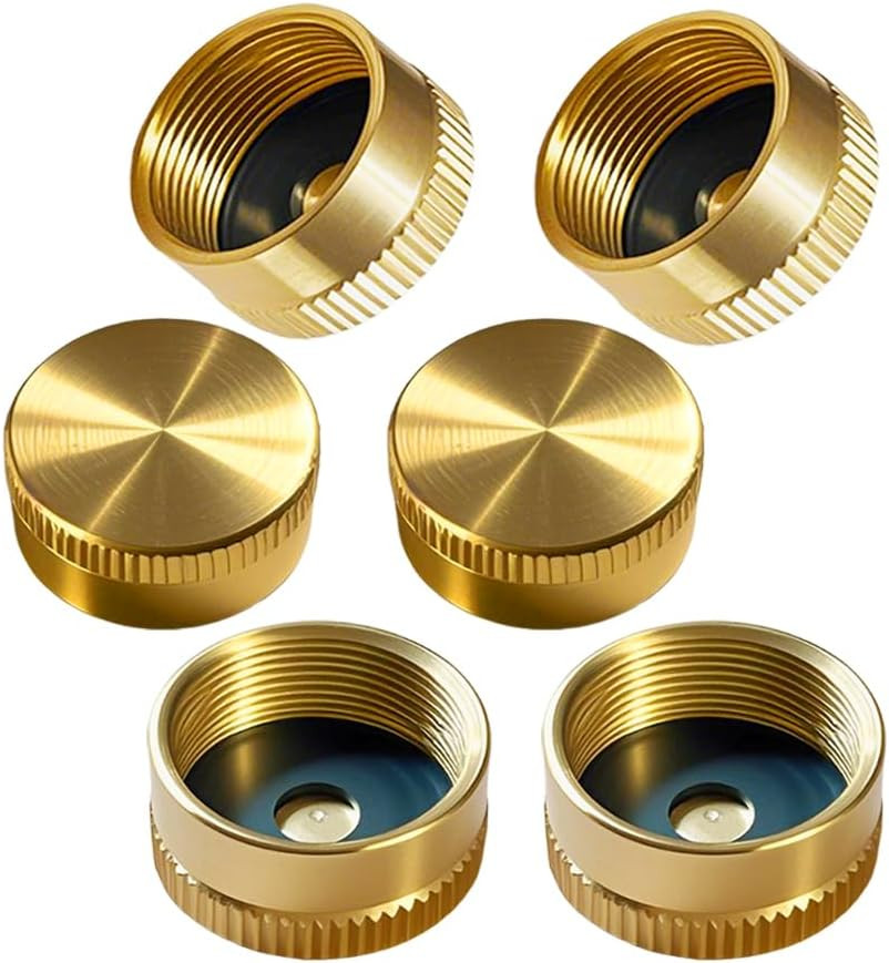 6Pcs Solid Brass Propane Tank Cap - Universal for 1 LB Refillable Propane Cylind