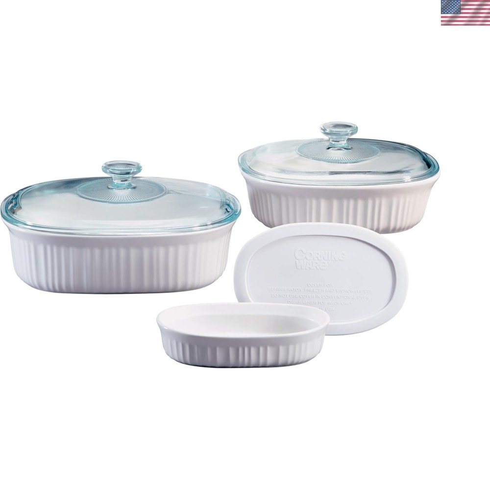 Ceramic Bakeware Set with Lids Chip and Crack Resistant Stoneware Baking Dish...