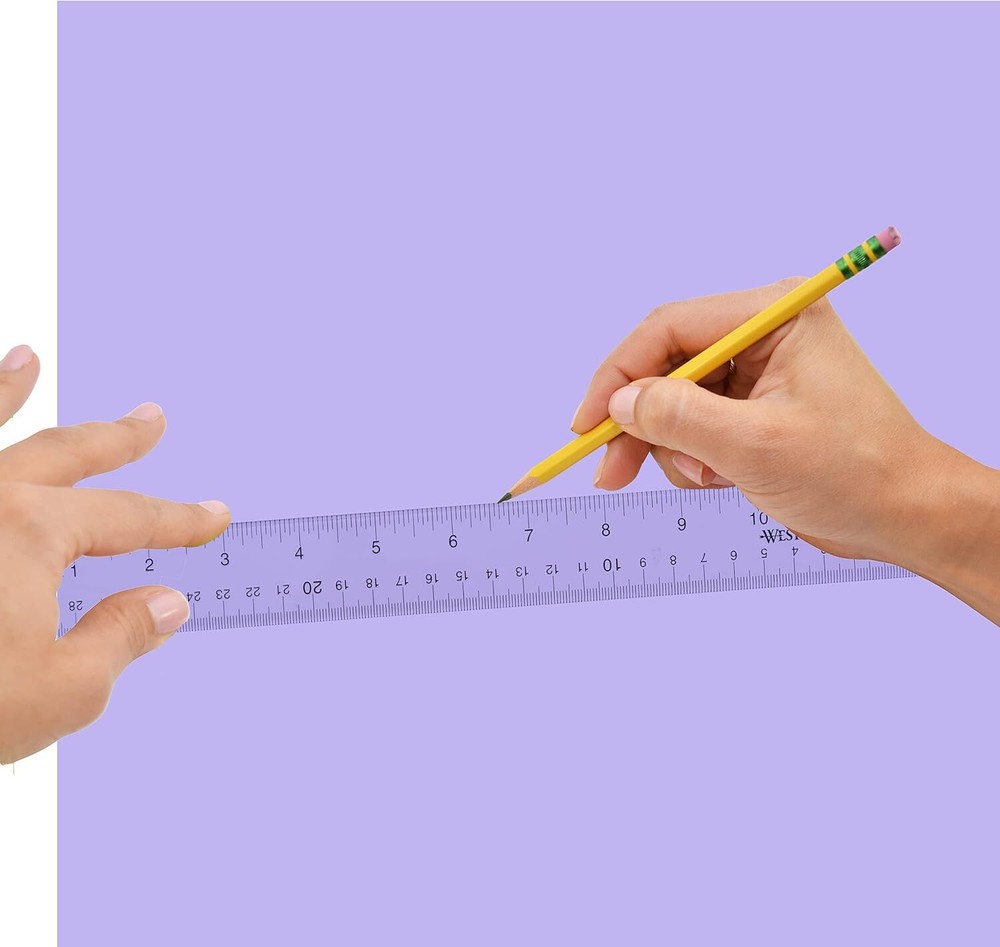 Westcott 10562 Acrylic Clear Ruler, 12 In