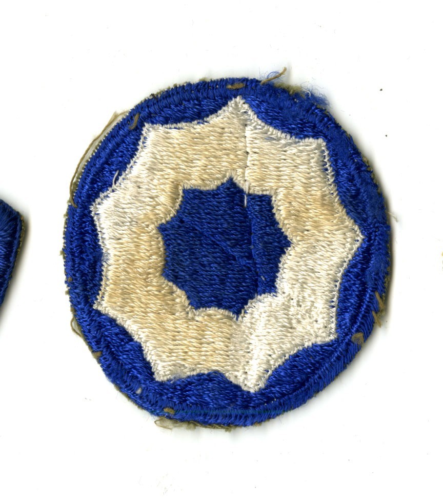 9th Service Command White Back Patch WWII Vintage Pacific Coast California