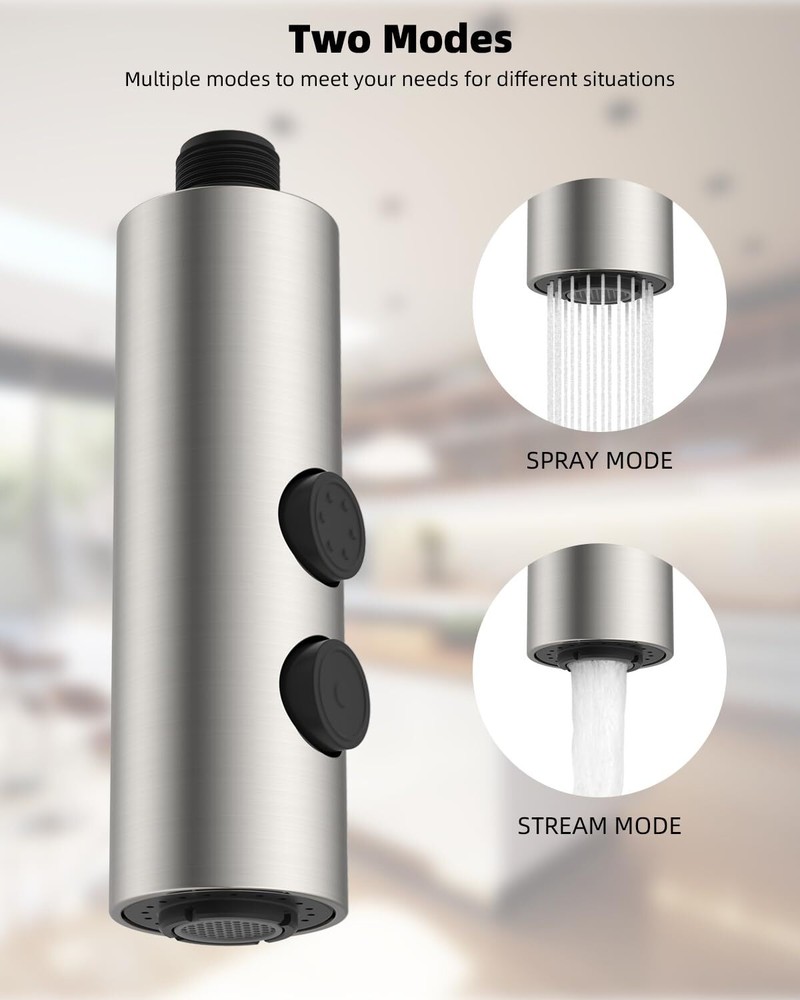 Pull Down Kitchen Faucet Head Replacement, 2 Function Pull Out Sink Spray Head