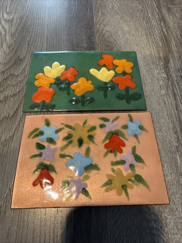 MCM  Enamel On Copper  Plate Multicolor / Great Design #14