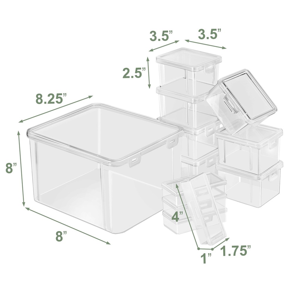 12-Piece Sewing & Craft Material Storage Container Set W/ Lids Storage Sewing