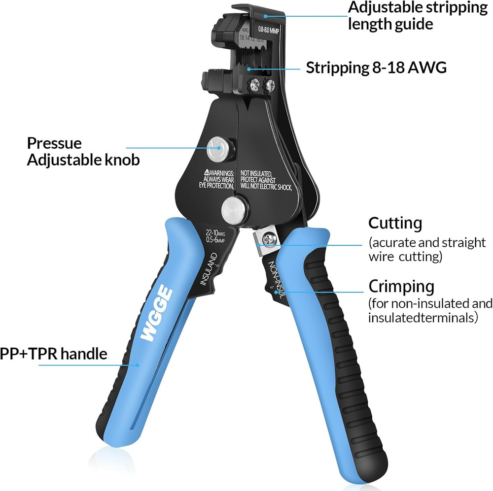 Automatic Heavy Duty Wire Stripper/Wire Cutter, 3 in 1 Adjustable Wire Stripper