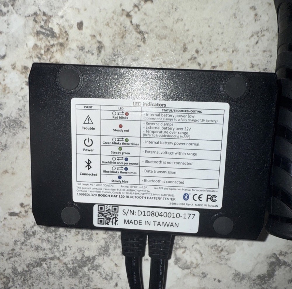 Bosch BAT 120 Battery and Starter/Charger System Tester