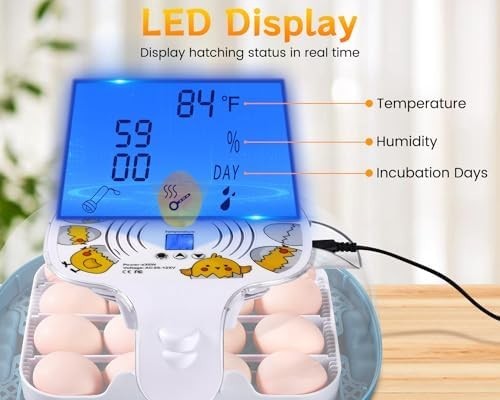 Incubators for Hatching Eggs, Egg Incubator with Automatic Egg Turning and Humid