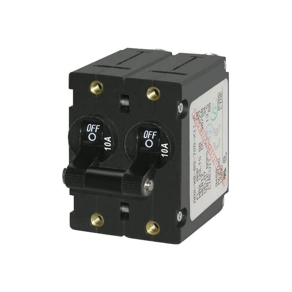 Blue Sea Systems A-Series Toggle Double Pole Circuit Breakers Black 10a