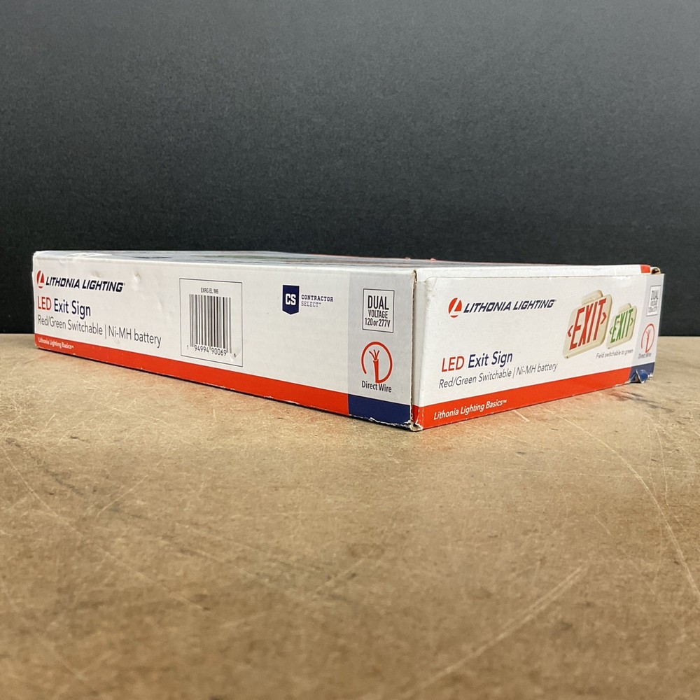 Lithonia Lighting Exit Sign Red or Green Single/Double-Faced Wall/Ceiling Mount