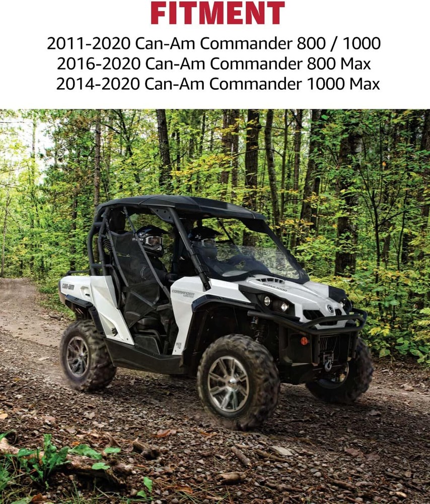 Full Front Windshield Scratch Resistant For Can-Am 2011-2020 Commander 800 1000
